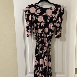 Eliza J Navy & Pink Floral Dress